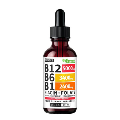 Complemento Vitaminaco B12 B6 B1 en Gotas – Mejora tu Rendimiento y tu Energia desde 9 a 65 años - Manual de alimentación Gratis